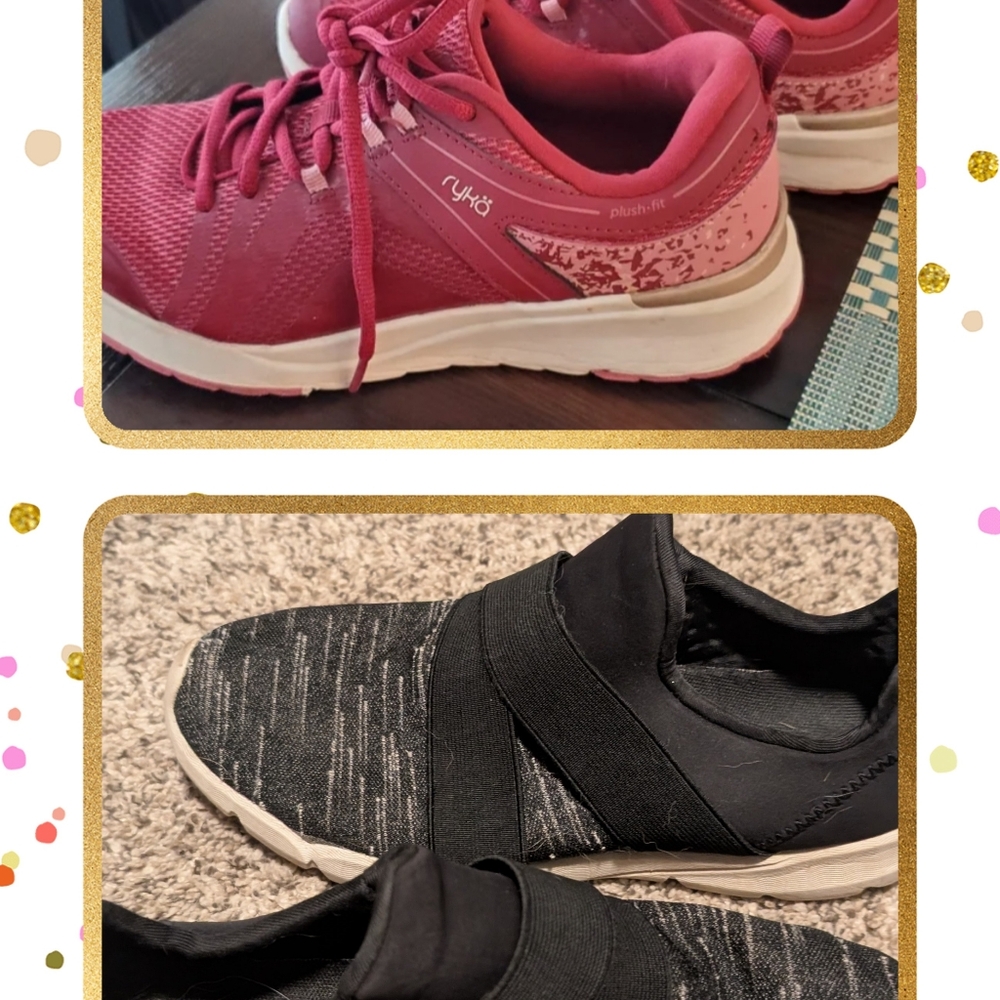 Bundle Size 7 Sneakers, Ryka Mesh & Leather Red & Merrell Women's Black Shoes